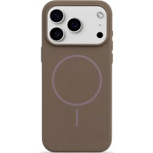 Velvoria iPhone 17 Pro Max Aura Akıllı Magsafe Animasyonlu Silikon Kılıf Kahverengi
