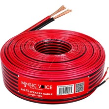 Magicvoice 2x0.52 Kırmızı Siyah 100 Metre Hoparlör Kablosu