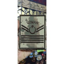 Çukurova Ütü Çöl Desenli Jandarma Uzman Çavuş 4 Kademeli 12 cm x 9 cm Nakış Rütbe