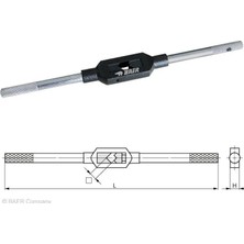 Baer 5/32-1/2 G1/8 Çelik Pafta Kılavuz Kolu 280 mm