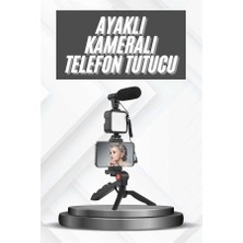 Techugo Telefon Tutucu Mikrofonlu Işıklı Youtuber Video Kayıt