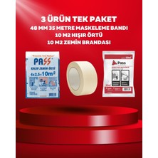 Dalpak Ambalaj Maskeleme Bandı Kağıt Bant 48 mm 35 Metre + 10 M2 Hışır Örtü + 10 M2 Zemin Brandası