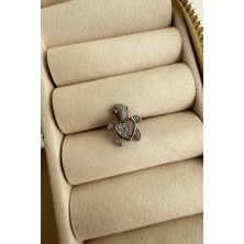 OkkoStore Cerrahi Çelik Kalpli Kaplumbağa Piercing