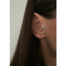 OkkoStore Cerrahi Çelik Ay Detaylı Tragus Piercing