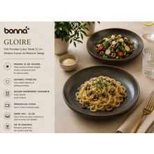 Bonnami Bonna Gloire Pott Porselen Çukur Tabak 22 cm 1070 cc - Modern Sunum ve Makarna Tabağı