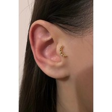 OkkoStore Çelik Taşlı Ay Piercing
