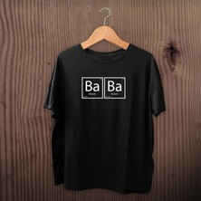 Modi Babalar Günü Hediye Baba Temalı Baskılı Oversize Bisiklet Yaka T-Shirt - Siyah