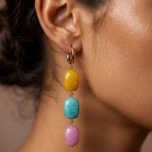 THEIA GemWorks Layla  - Renkli Kuvars Taşlı El Yapımı Küpe