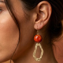 THEIA GemWorks Laran - Kök Mercan Taşlı El Yapımı Küpe