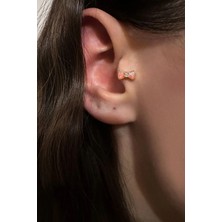 OkkoStore Cerrahi Çelik Pembe Taşlı Fiyonk Piercing