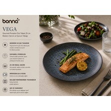 Bonnami Bonna Vega Gourmet Porselen Düz Tabak 25 cm - Modern Servis ve Sunum Tabağı