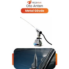 MEGAHAWK Diamond Araç Anteni Harici Oto Anten Çekim Güçlü Metal Gövde Universal Radyo Anteni