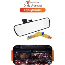 MEGAHAWK Araç Içi Dikiz Aynası Geniş Açılı Iç Ayna Yapıştırmalı Aparatlı Net Görüş Universal