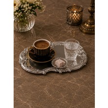 Sunvera Çelik Paslanmaz Çelik Gümüş Işlemeli  Artnova Servis ve Sunum Tepsisi 30*20  3lü
