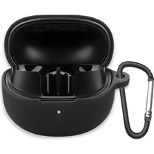 Caseonn Qcy HT08 Melobuds Pro Kılıf Askı Aparatlı Mat Silikon Siyah