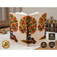 Gofitap Okuyan Adam Kadife Kitap Kılıfı- Premium Kalite- (Saten Astarlı, Dokuma Ayraçlı, Çift Dikişli Dayanıklı Tasarım)