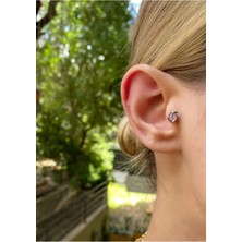 OkkoStore Kadın Silver Renkli Şeftali Tragus Kıkırdak Piercing