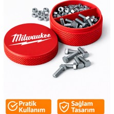 Yapı3D Milwaukee Logolu Vida ve Somun Organizer Kutusu – Çok Bölmeli Hırdavat Kutusu