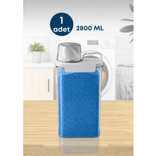 Ahlat Store 1 Adet Sızdırmaz Depolama Deterjan Saklama Kutusu Erzak Bakliyat- Ölçekli Kap 2800 ml