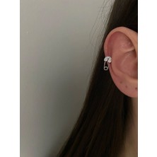 OkkoStore Taşlı Çengelli Detaylı Halka Tragus Piercing