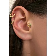 OkkoStore Cerrahi Çelik Taşlı Yarım Güneş Piercing