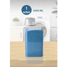 Ahlat Store 1 Adet Sızdırmaz Deterjan Saklama Kutusu Depolama Erzak Bakliyat- Ölçekli Kap 2300 ml