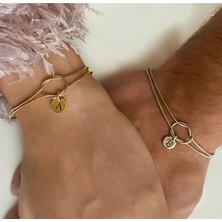 OkkoStore Harf Detaylı Düğüm Çift Bilekliği Istenilen Harf Yazdırılabilir