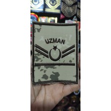 Çukurova Ütü Çöl Desenli Jandarma Uzman Çavuş 1 Kademeli 12 cm x 9 cm Nakış Rütbe