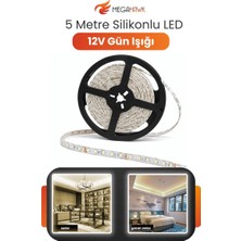 MEGAHAWK 12V Dış Mekan M/60 2835 Gün Işığı LED Şerit – 5 Metre, Kesilebilir ve Eklenebilir