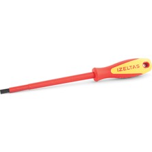 İzeltaş 1000V Izole Elektrikçi Tornavida 5.5X125 Düz (10 Adet)