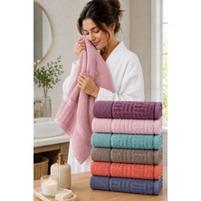 Elif Mira 6 Lı El Yüz Havlu Seti %100 Pamuklu Kısmi Kadife Velvet Collection