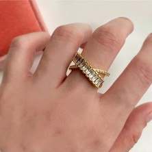 OkkoStore Kadın Gold Renkli Ayarlanabilir Çapraz Yüzük