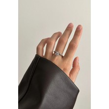 OkkoStore Yuvarlak Tek Taşlı Ayarlanabilir Yüzük
