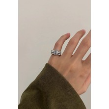 OkkoStore Tektaş Damla Serçe Parmak Ayarlanabilir Yüzük
