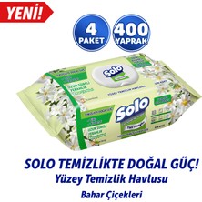 Solo Doğal Güç Bahar Çiçekleri Yüzey Temizleme Mendili 4'lü 400 Yaprak
