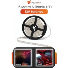 MEGAHAWK 12V Dış Mekan M/60 2835 Turuncu LED Şerit – 5 Metre, Kesilebilir ve Eklenebilir