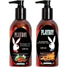 Tiklad Playboy 2 Adet Playboy Erotik Çilek Aromalı Kokulu ve Isıtıcılı Rahatlatıcılı Vücut Masaj Yağı 120ML