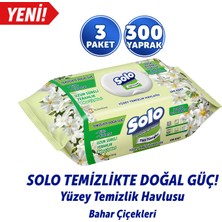 Solo Doğal Güç Bahar Çiçekleri Yüzey Temizleme Mendili 3'lü 300 Yaprak