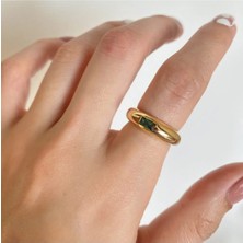 OkkoStore Kadın Gold Rengi Yeşil Taşlı Ayarlanabilir Yüzük