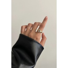 OkkoStore Yuvarlak Taşlı Ayarlanabilir Yüzük