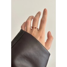 OkkoStore Yuvarlak Renkli Taşlar Ayarlanabilir Yüzük