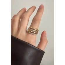 OkkoStore 4'lü Taşlı Birleşik Halkalı Yüzük