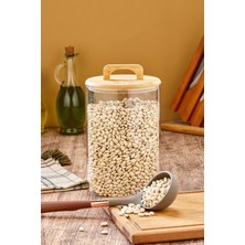 Cooker 3.5 Litre Borosilikat Cam Bambu Kapaklı Kavanoz CKR4560