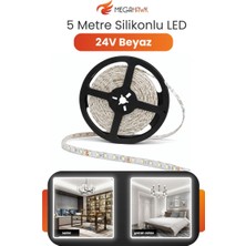 MEGAHAWK 24V Dış Mekan M/60 2835 Beyaz LED Şerit – 5 Metre, Kesilebilir ve Eklenebilir