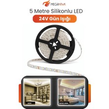 MEGAHAWK 24V Dış Mekan M/60 2835 Gün Işığı LED Şerit – 5 Metre, Kesilebilir ve Eklenebilir