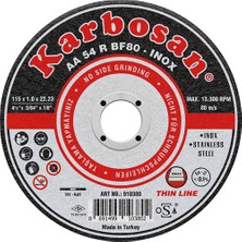 Karbosan 115X1 Inox Thinline Kesici (910380) (25 Adet)