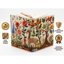 Gofitap Büyülü Orman Kadife Kitap Kılıfı- Premium Kalite- (Saten Astarlı, Dokuma Ayraçlı, Çift Dikişli Dayanıklı Tasarım)