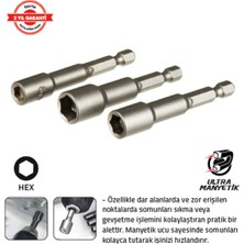 Tomax Manyetik Somun Adaptörü 3 Lü Set (6-8-10 x 65 Mm)