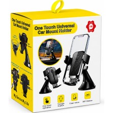 Exe One Touch Universal Araç Içi Telefon Tutucu 360° Döner Cam ve Torpido Uyumlu