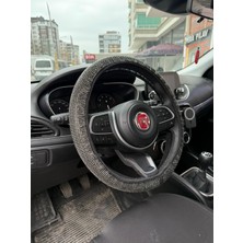 Oto Aksesuarcım Parlak Kristal Taşlı Geçme Direksiyon Kılıfı 38 cm Füme
